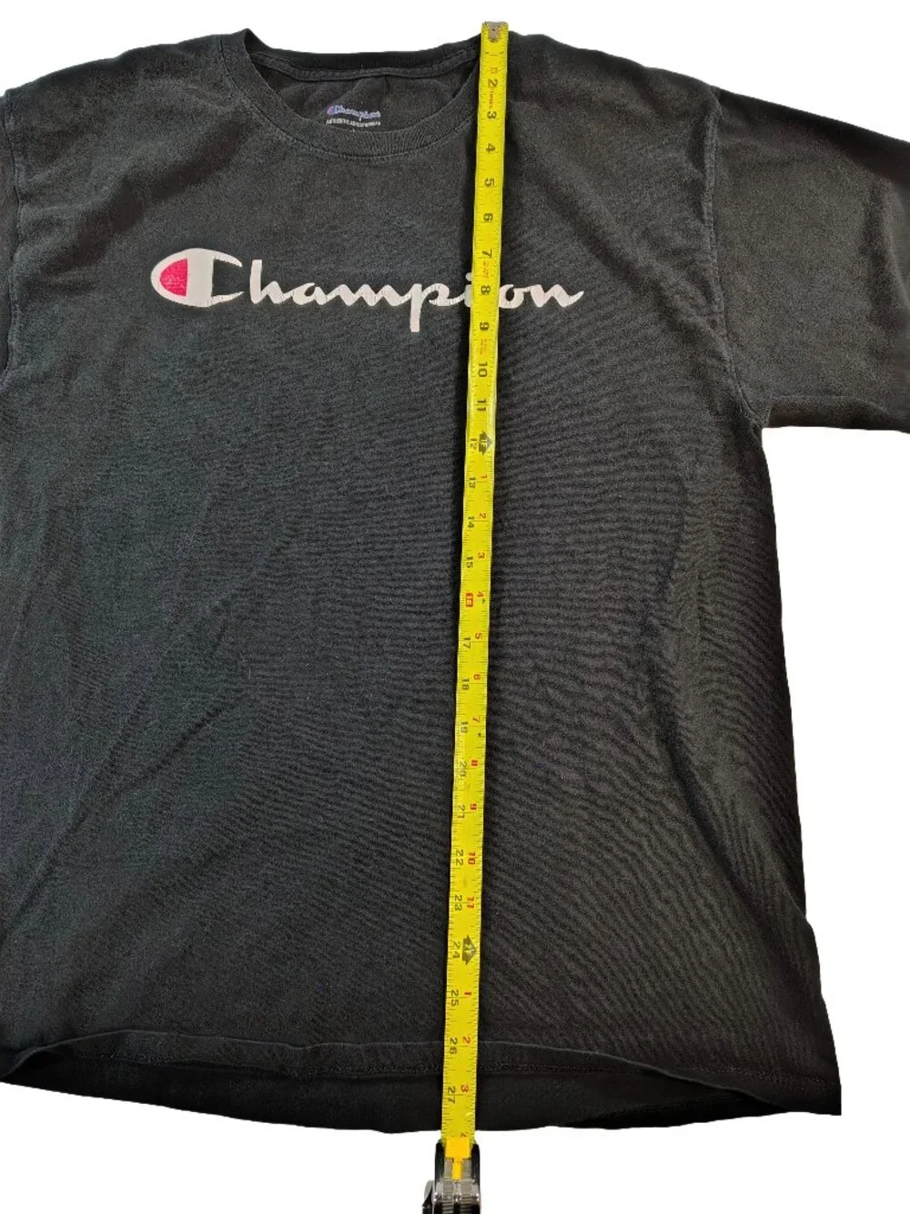 Men's Black Large Short Sleeve Champion Graphic Logo T-Shirt - Picture 6 of 8